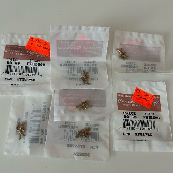 5/$25 BRASS angel jewelry making charms 😇 - Picture 1 of 5